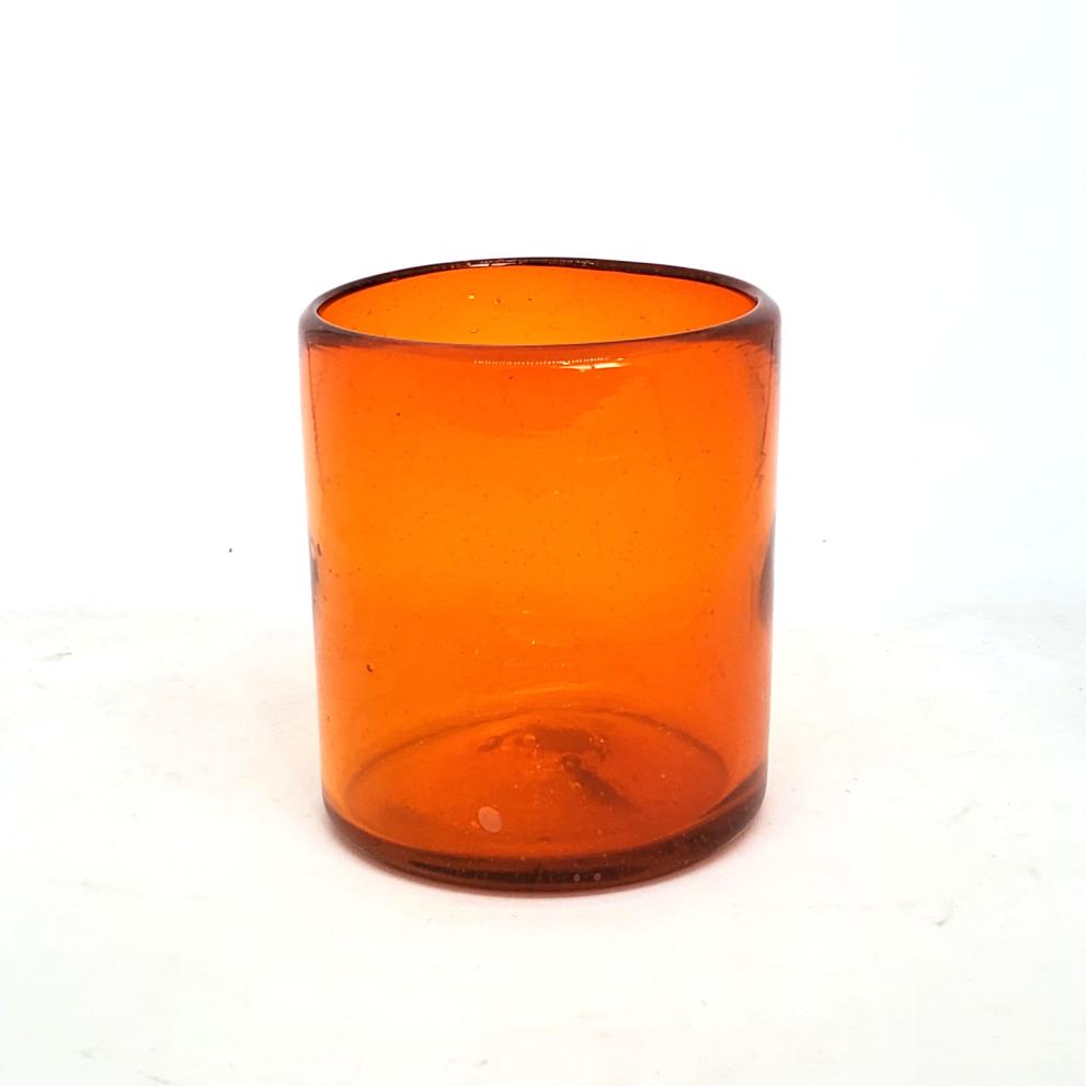 Wholesale Mexican Glasses / Solid Orange 9 oz Short Tumblers  / Enhance your favorite drink with these colorful handcrafted glasses.